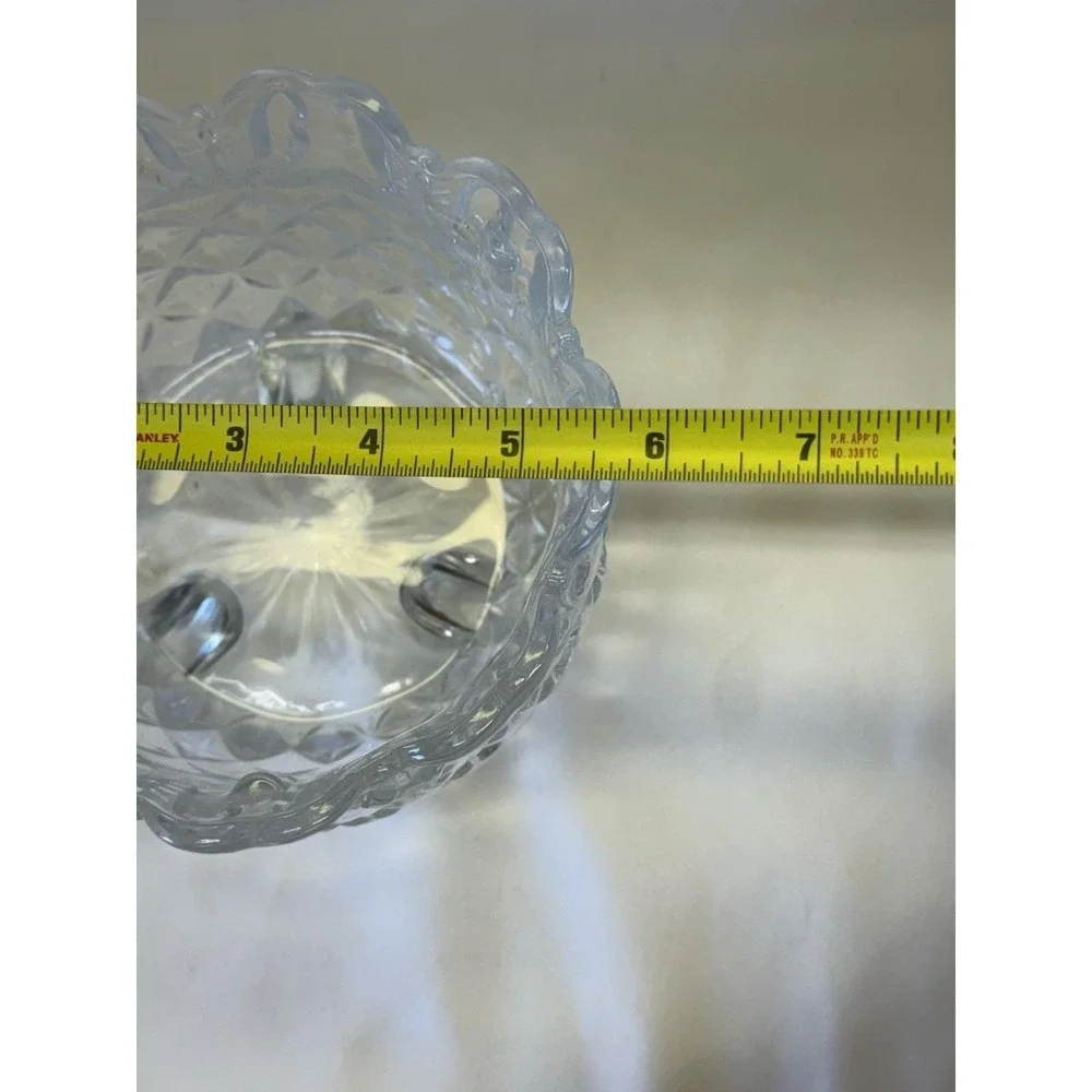 Vtg Bohemia Crystal Butterfly Covered Candy / Trinket Dish 3 Footed